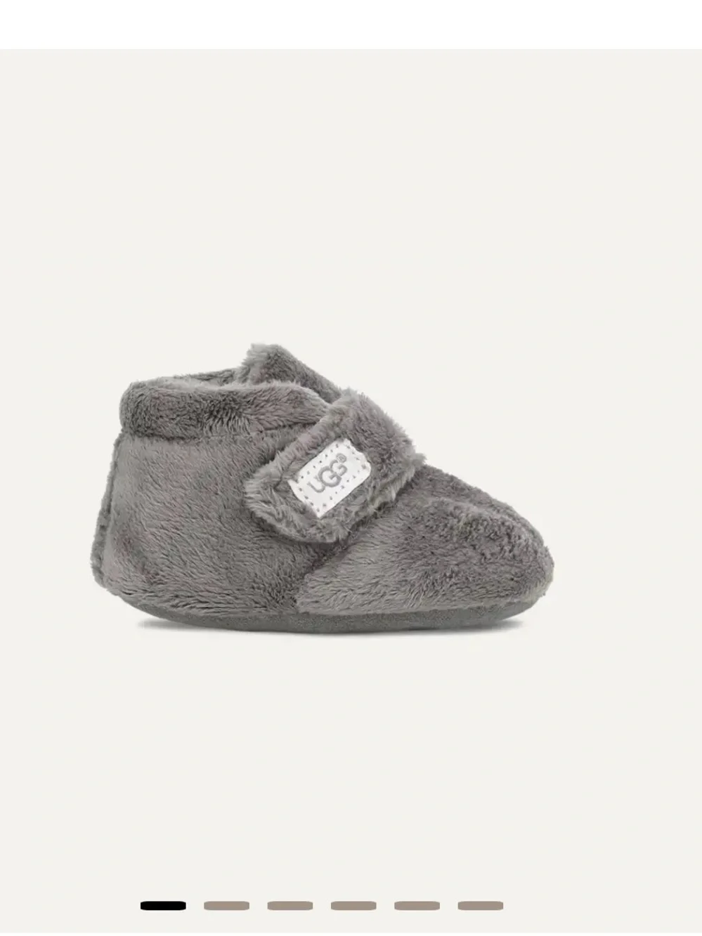UGG Gray Plush Baby Walker Bixbee Booties with Hook-and-Loop Strap 6-12 months